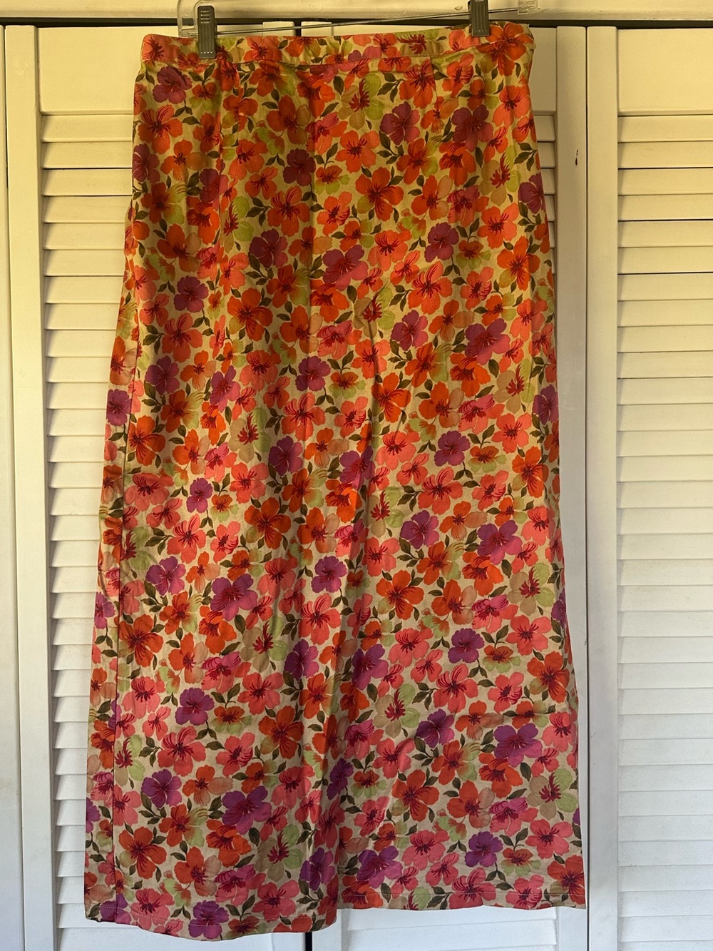 Susan Bristol Floral Maxi Skirt in Pink, Orange & Green
